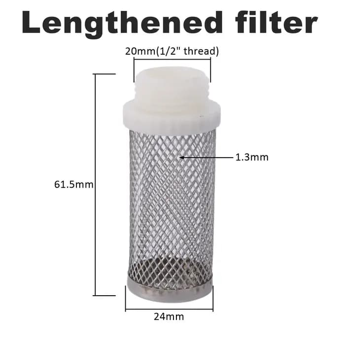 6-19mm Lengthened Stainless Steel Mesh Filter Garden Irrigation Pump Protection Hose