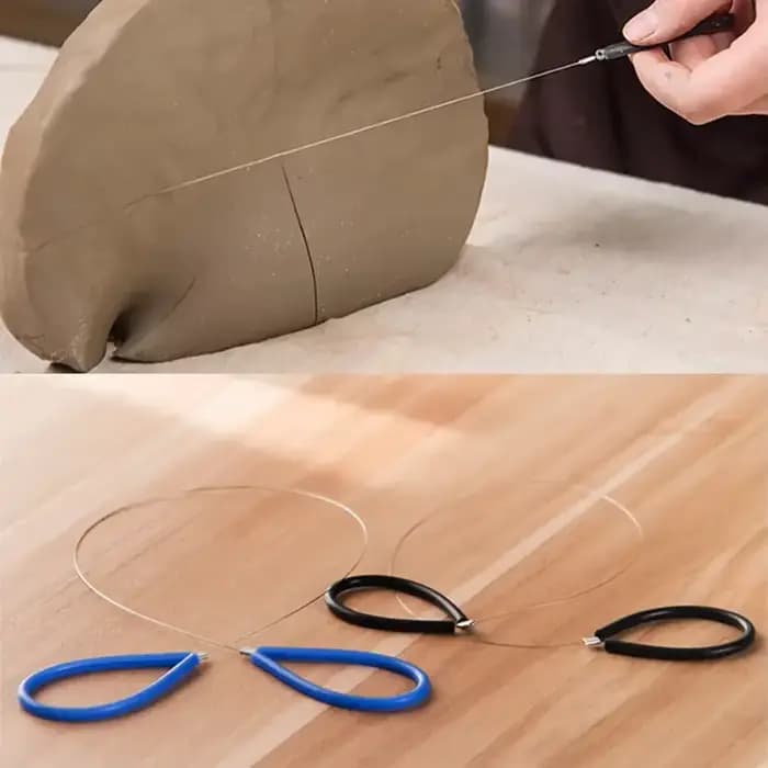 Ligne de coupe de sculpture en argile faite à la main bricolage