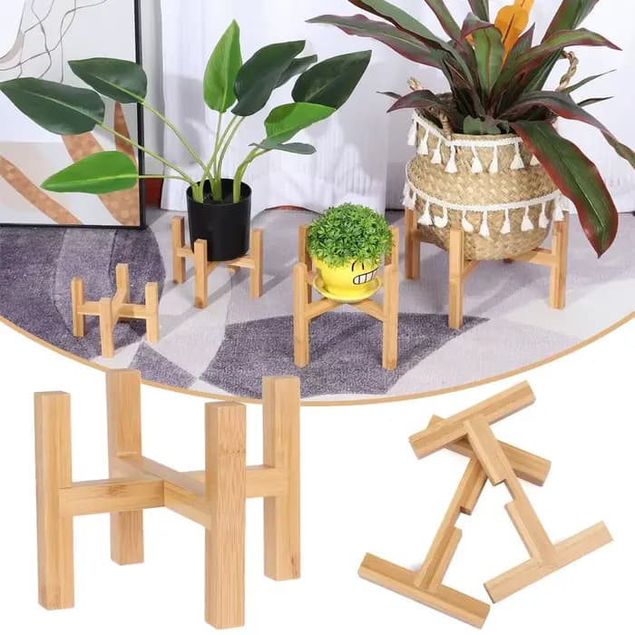 Support de pot de fleurs en bois pour intérieur et extérieur