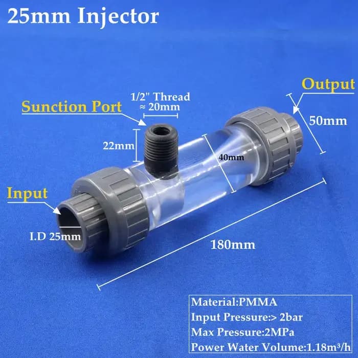 Nouveau système d'irrigation d'injecteur d'eau acrylique Transparent PMMA mélangeur d'engrais Ventur