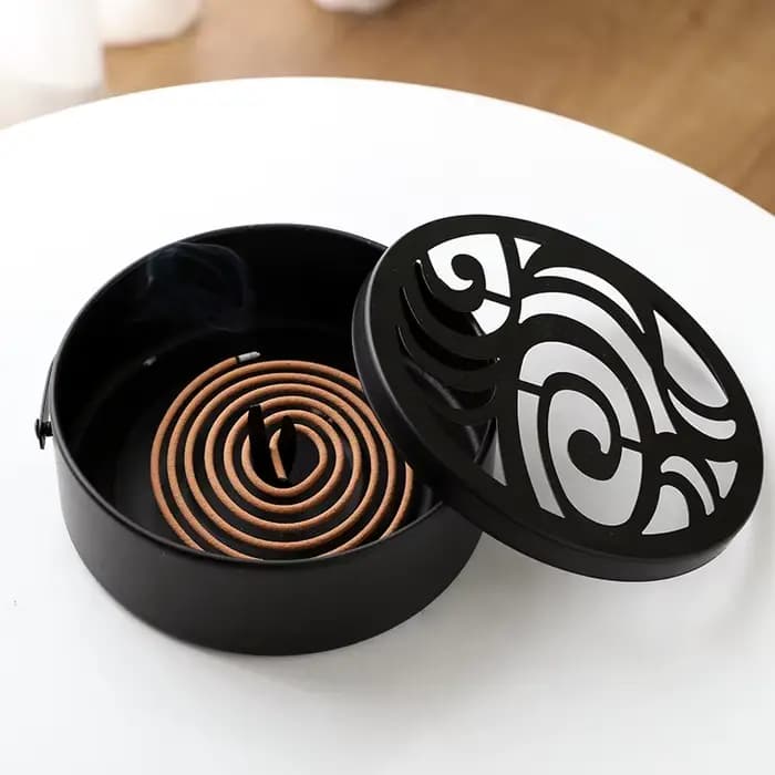 Porte-bobine Anti-moustique en fer, boîte creuse pour la maison et le bureau, brûleur d'encens rond