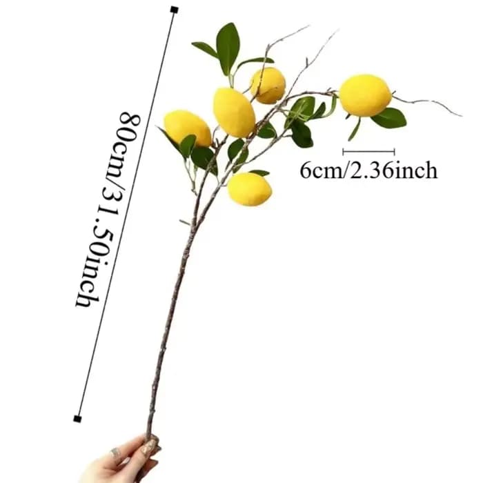 Branche de citron artificielle en feuilles vertes