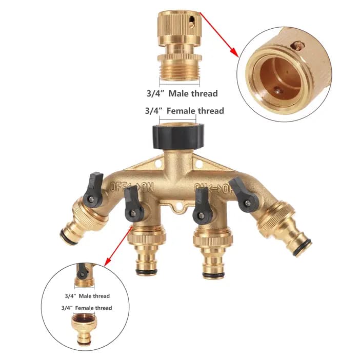 Mathiateur d'eau du robinet de jardin en laiton