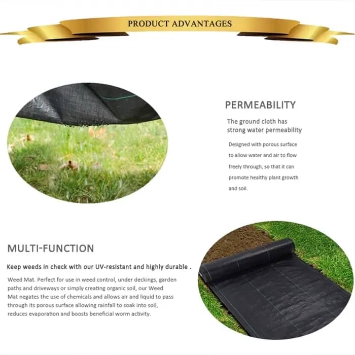 Tissu de paysage de jardin, Membrane contre les mauvaises herbes, tissu Anti-herbe agricole, tapis d