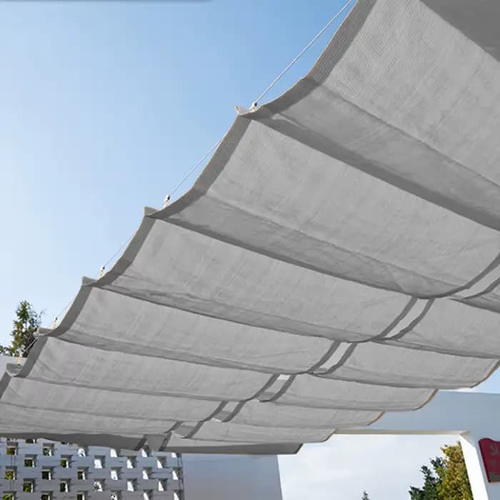 Filet pare-soleil ondulé rétractable, tissu HDPE anti-UV 18010195%, pergola de jardin, ombrage de pi