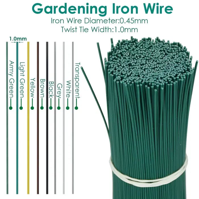 Attaches de câble de jardinage rondes, fil de fer réutilisable, torsadé, pour plantes à fleurs, vign