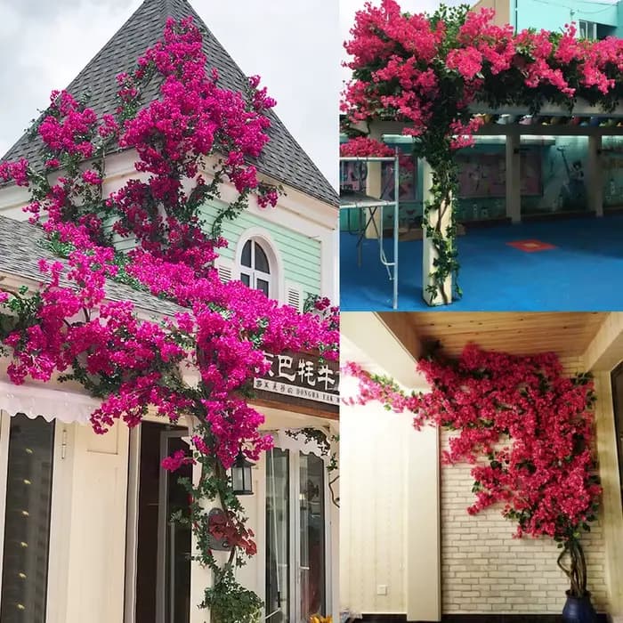 Ensemble d'arbres et de lianes artificiels Bougainvillea