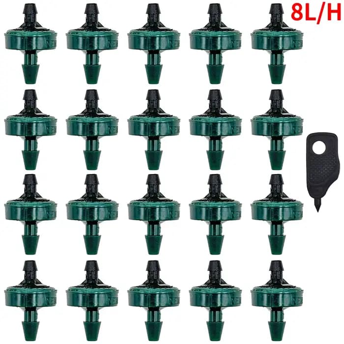 Emmetteur de compensation de pression pour jardin, 20 pièces, 2l, 4l, 8l, goutteur, 1/4 pouces, auto