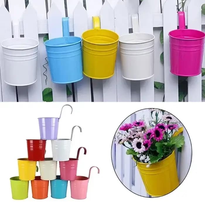 Mur de fleurs en fer métallique, 10 couleurs, pot de plantes, crochet E27 18, pots de jardinière de