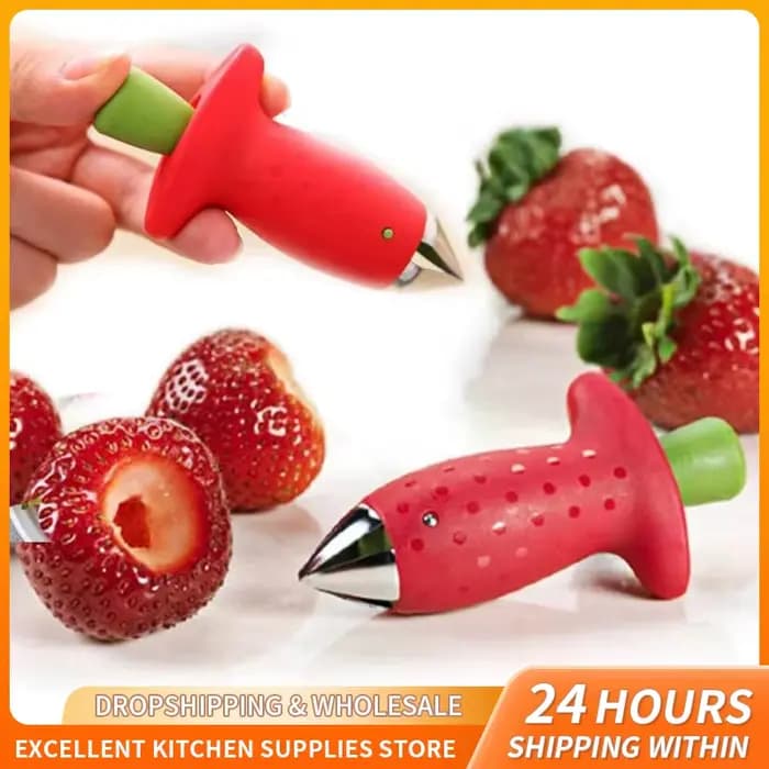 Trancheur de fraises, cordeur de fraises, décortiqueur de fraises, dissolvant de tiges de feuilles de fruits, outils de gâteaux à salade, accessoires de gadgets de cuisine