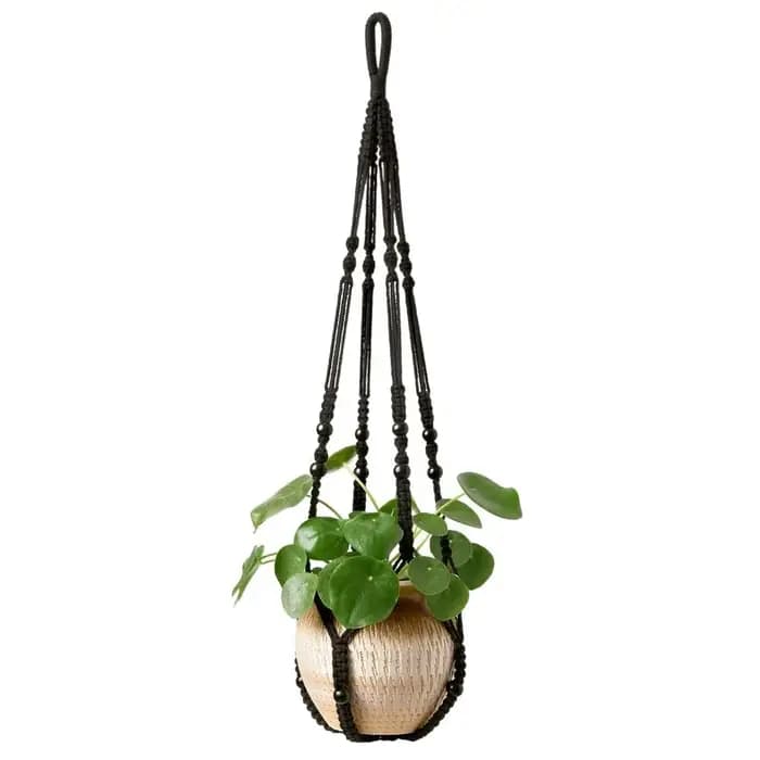 Support de pot de fleurs suspendu en corde de coton style bohème