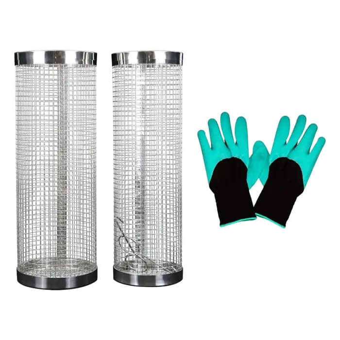 2 composteuses de jardin souterraines pour vers de terre avec gants pour recycler les déchets alimentaires de cuisine