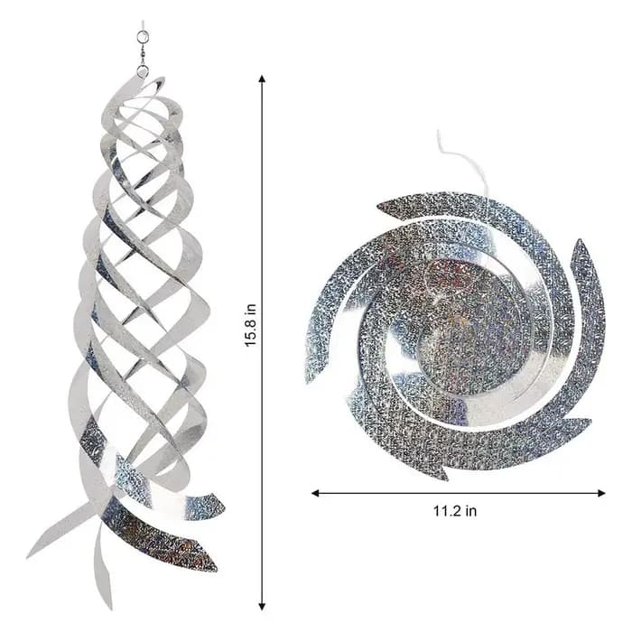 Répulsif à oiseaux en spirale, dispositif répulsif à suspension réfléchissant pour oiseaux, décorati