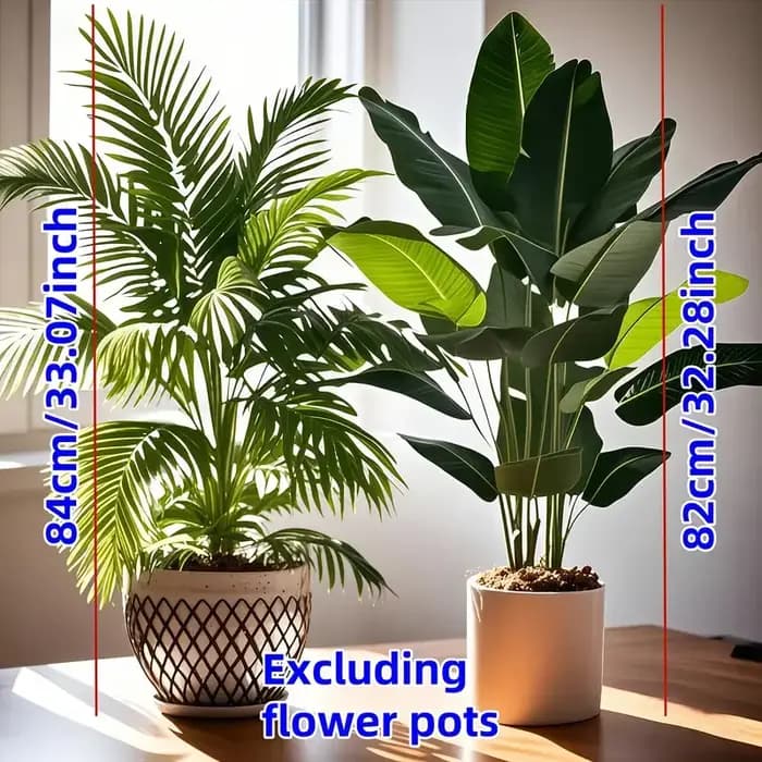 2 pièces 82cm grande échelle Simulation palmier artificiel et feuilles de bananier plantes en pot