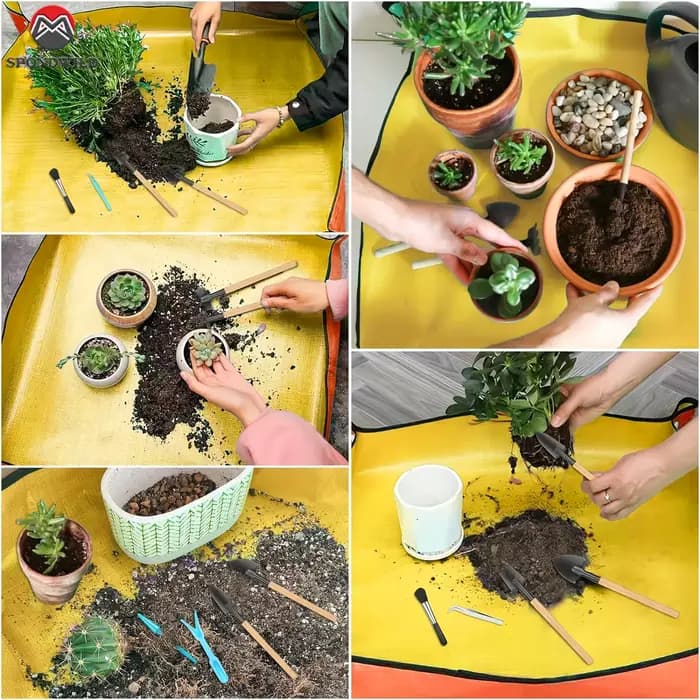 Ensemble de tapis de plantation pliables et imperméables, tapis de rempotage réutilisable pour pots