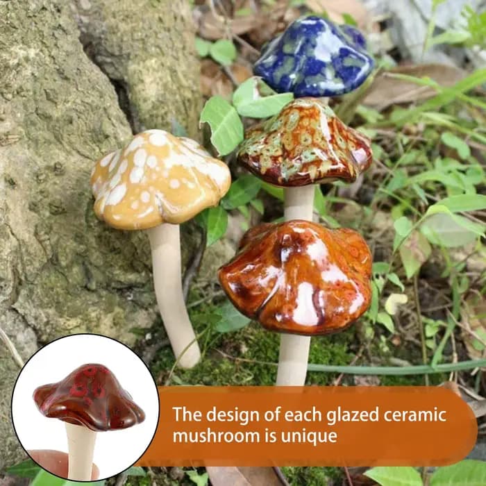 Décoration de champignons de jardin en céramique, tabouret crapaud, Statue de champignon, artisanat