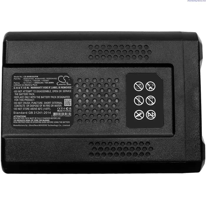 CS-BSB282PW 82.0V 2000mAh batterie d'outils de jardinage pour Briggs & Stratton Snapper XD 82V MAX 550 CFM souffleur de feuilles électrique sans fil