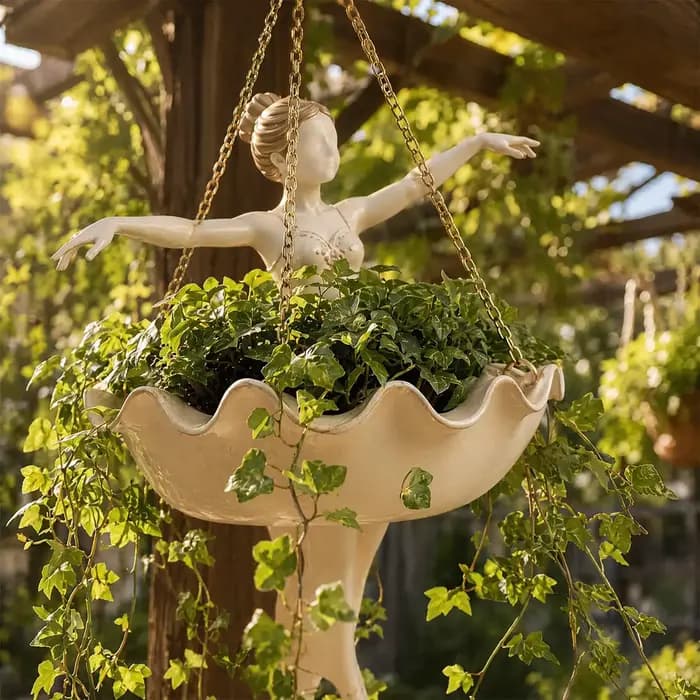 Pot de fleurs élégant suspendu en forme de ballerine, pour plantes oscillantes, idéal pour salon, salle à manger, balcon, café