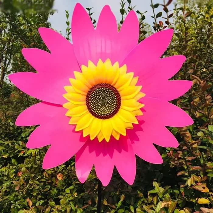 Décoration de jardin : Moulin à vent tournesol rotatif