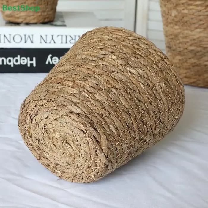 ♩ Pots à plantes en jonc de mer tressé à la main