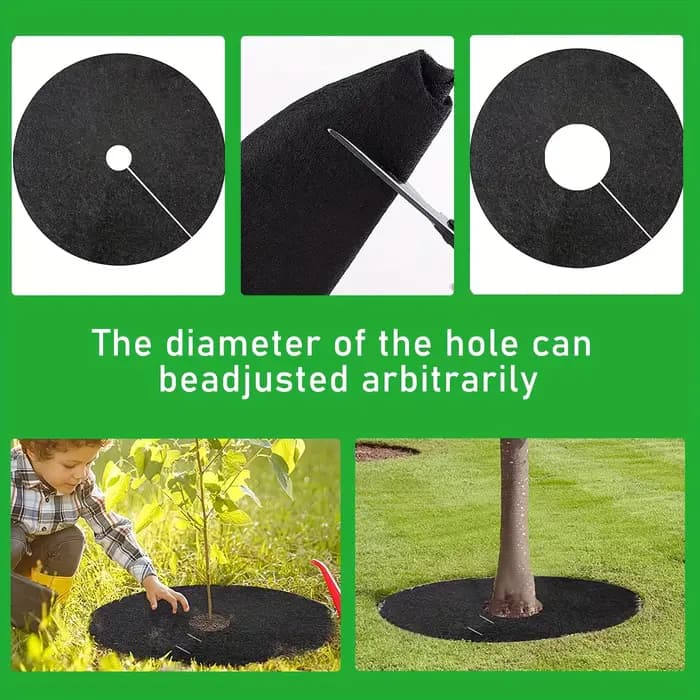Anneau de paillis d'arbre Non tissé 10 pièces, tapis de protection d'arbre épaissi, couverture de pl