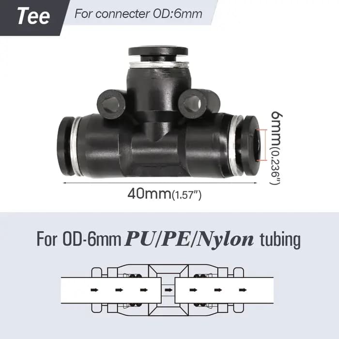 Raccords de Tubes en OD-6MM PE PU