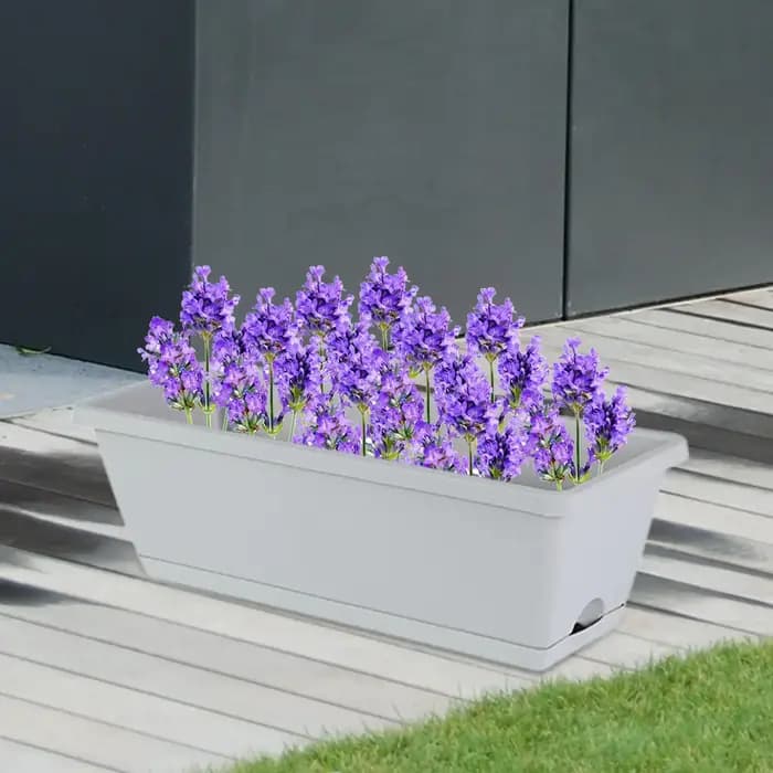 Pot de fleurs rectangulaire pour jardin extérieur et maison