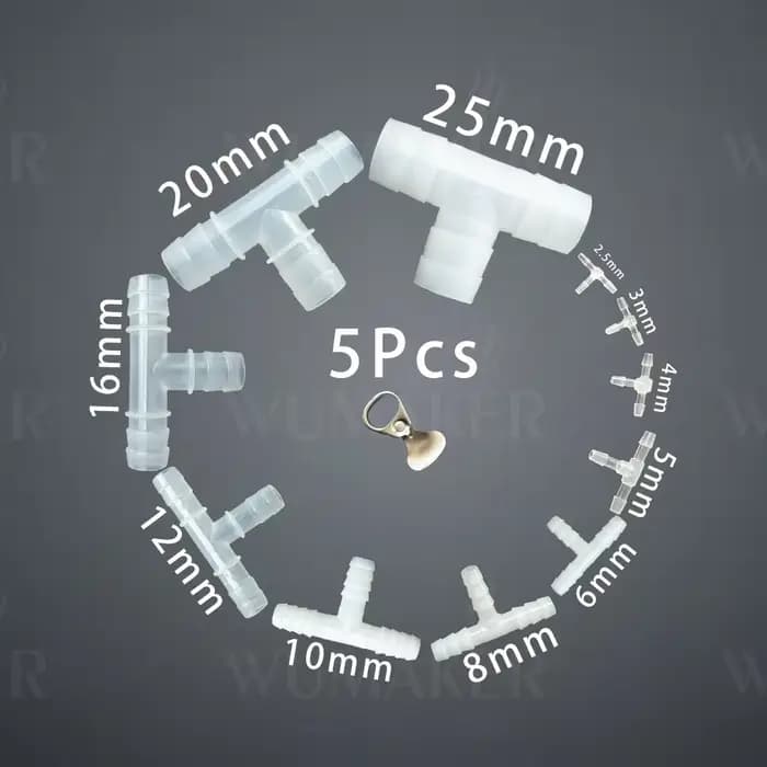 Connecteurs en T de Style T, raccord de tuyau en forme de T, Joint de tube en plastique à 3 voies, s