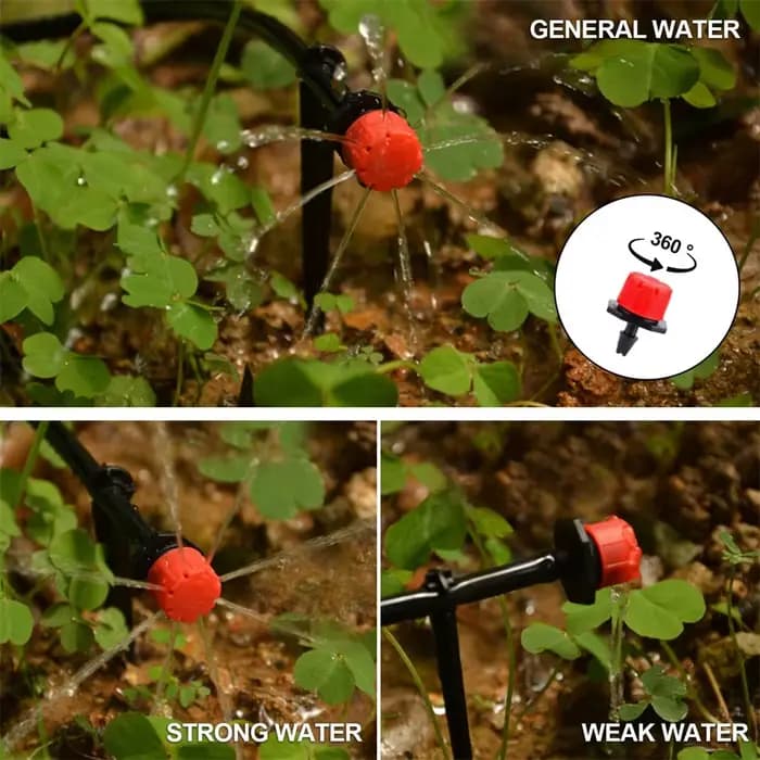 Goutteur réglable pour tuyau d'irrigation de jardin, arroseur d'arrosage, émetteur, serre de cour, 4