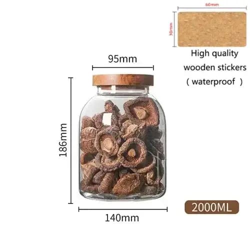 Récipient de cuisine scellé avec couvercle en bois