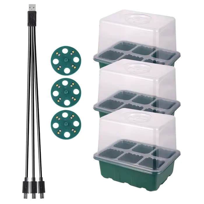 Kit de boîte de culture de jardinage, plateau de démarrage de graines, lumière de croissance LED, pl