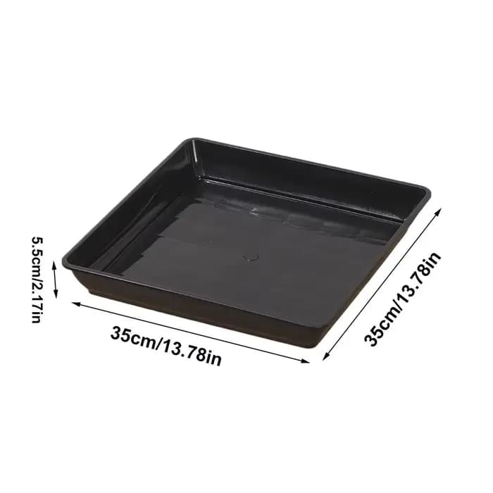 2 pièces de soucoupes carrées pour plantes de 35 cm, soucoupes polyvalentes en plastique pour pots d