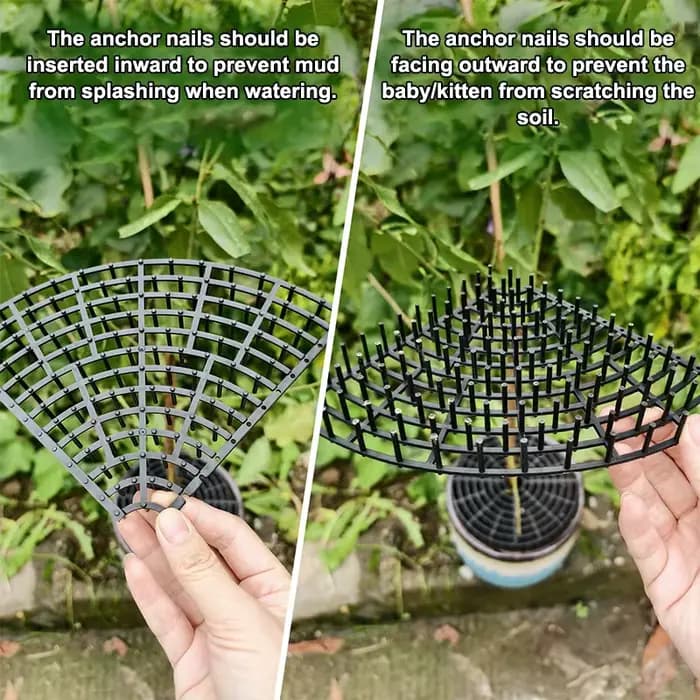 Grille de protection de sol pour pot de plantes à double usage
