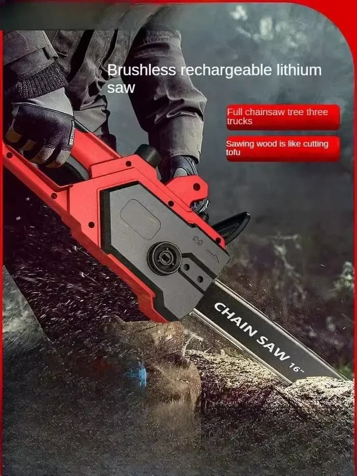 Tronçonneuse électrique professionnelle avec batterie lithium-ion puissante et conception portable DC