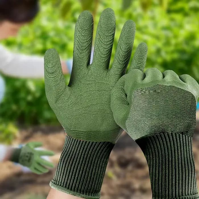 1 paire de gants de jardinage en latex imperméables