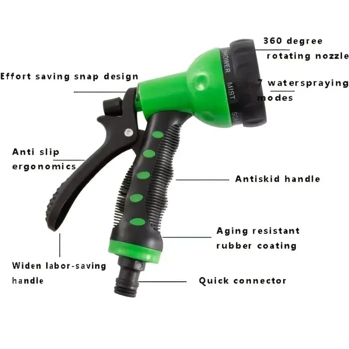 Pistolet à eau haute pression, 7 Styles, lavage de voiture, buse réglable, tuyau d'arrosage, tuyau d
