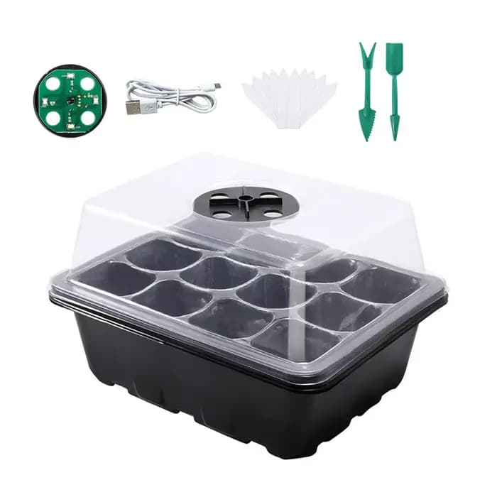 Boîte de germination pour semis avec éclairage LED, pot de pépinière, germeur de semis, ventilation