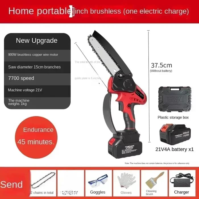 Tronçonneuse électrique portative 110V/220V avec moteur sans balais, batterie Lithium-ion AB