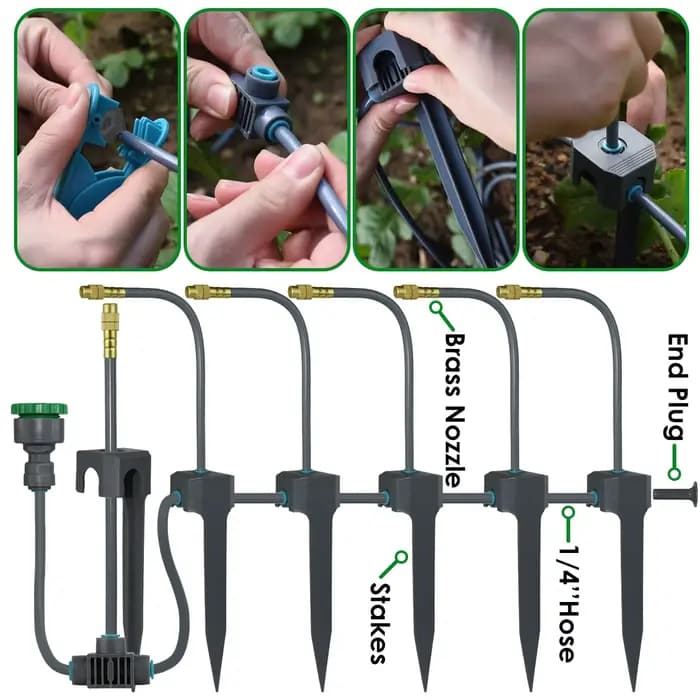 Système d'arrosage de jardin 5M-30M, pompe auto-amorçante, minuterie 360 ° Arroseur de refroidisse