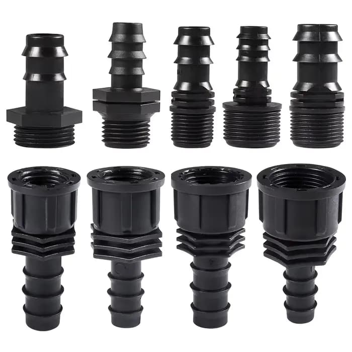 Filetage mâle femelle 1/2 3/4 à 1/2 3/4 1 pouce, connecteur barbelé pour tuyau d'arrosage 16mm 20mm