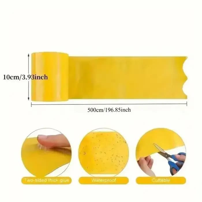 Ruban adhésif double face jaune 5/10M pour extérieur