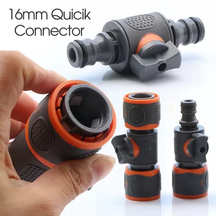 Adaptateur de tuyau de robinet à bille de 16mm, 1 pièce, connecteur rapide, connexion de réparation,