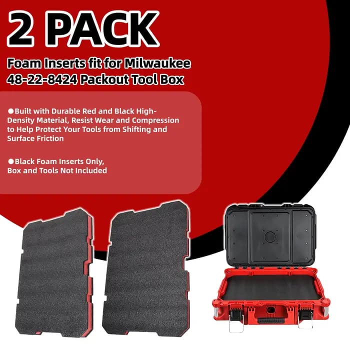 Insert en mousse pour boîte à outils 48-22-8435 compatible avec les boîtes Milwauke Packout