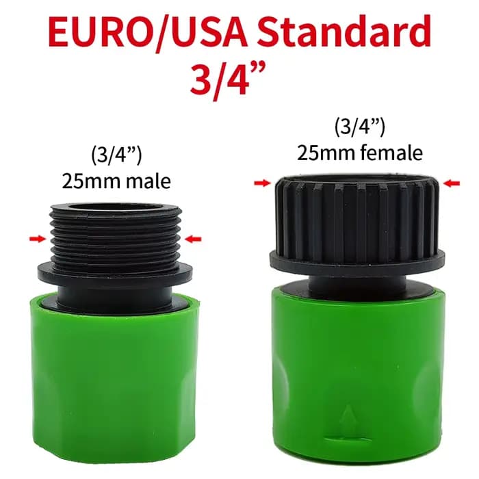 Tétine à connecteur rapide EURO USA, adaptateur de tuyau fileté mâle de 3/4 pouces pour système d'ar