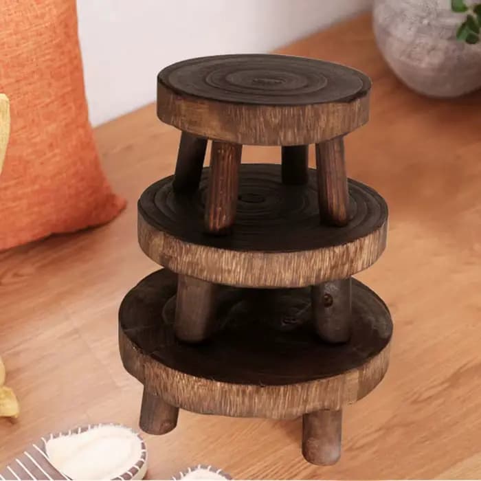 Étagère de support de plante durable, tabouret en bois créatif, porte-pot succulent de haute qualité
