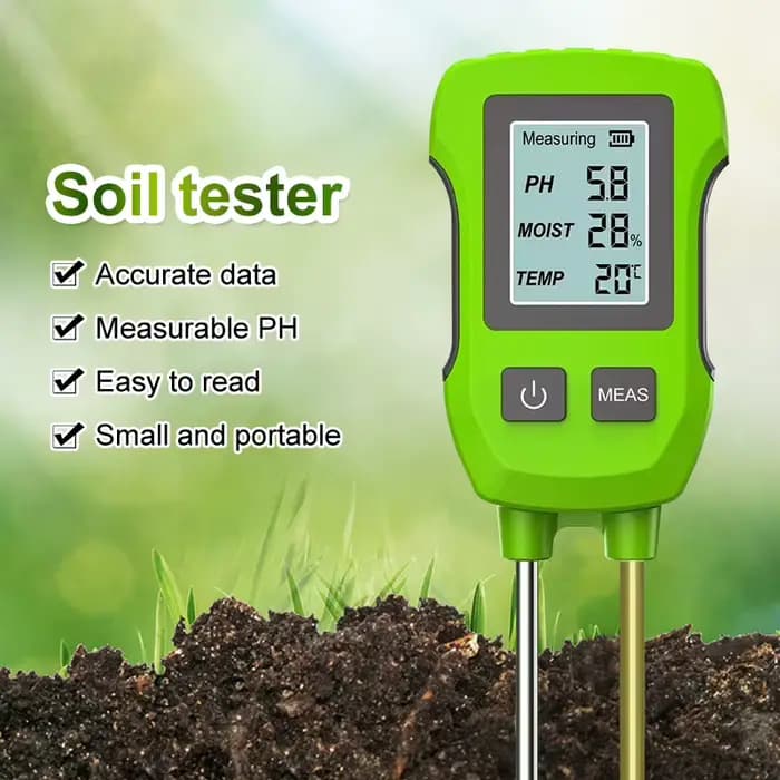 Testeur de sol LCD vert 3 en 1