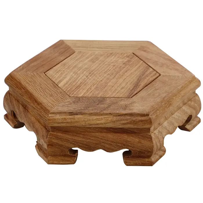 Présentoir de base d'ornement d'artisanat marron, supports de plantes, pot de fleurs en bois, décor