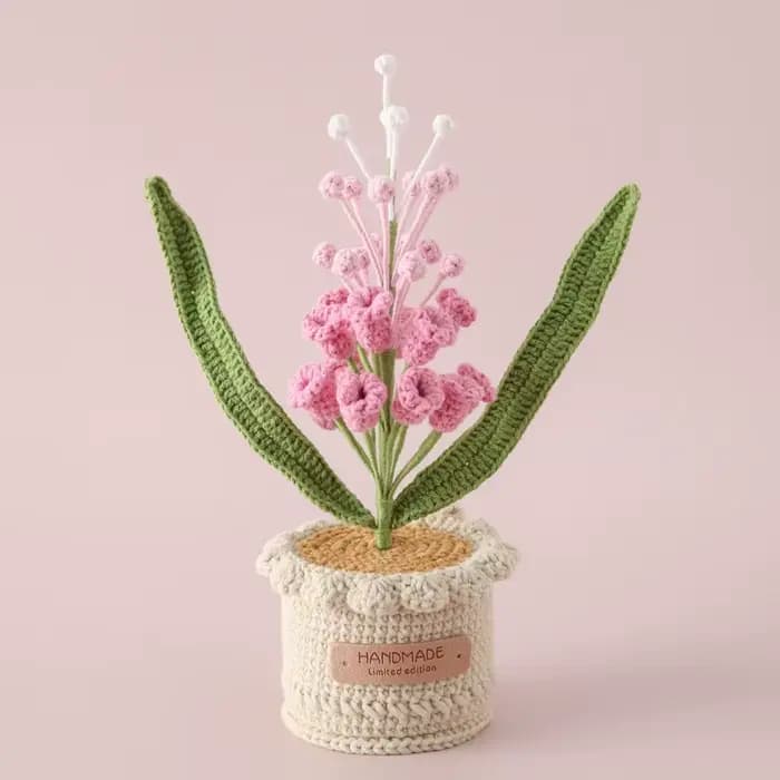 Grande plante en pot de jacinthe au Crochet faite à la main