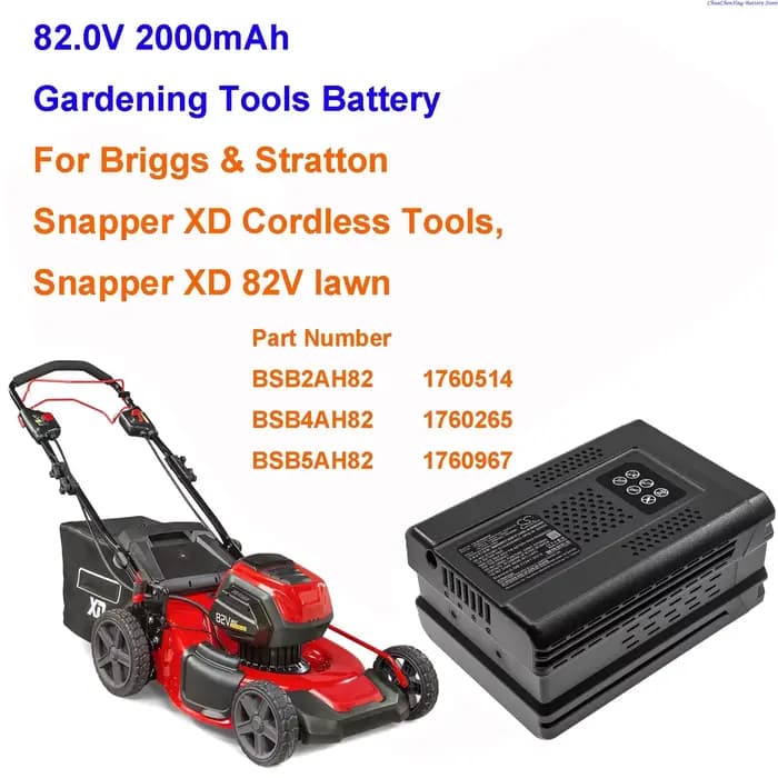 CS-BSB282PW 82.0V 2000mAh batterie d'outils de jardinage pour Briggs & Stratton Snapper XD 82V MAX 550 CFM souffleur de feuilles électrique sans fil