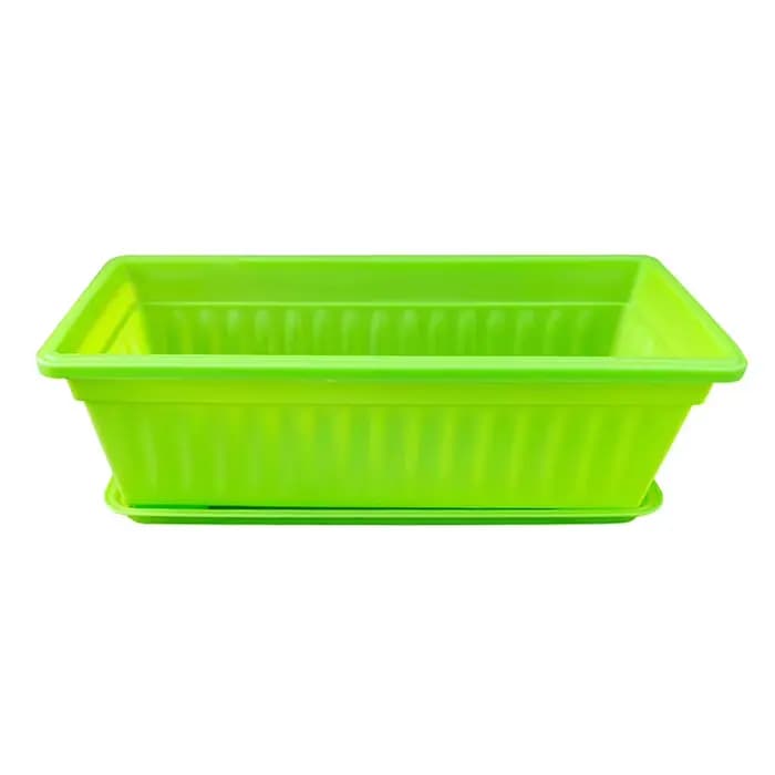 1 ensemble de jardinières rectangulaires en plastique pour balcon, pots de fleurs pour jardinage int